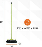 Superio Polka Dot Printed Broom, 2-Pack, Premium Black Plastic Bristles, Heavy-Duty Household & Outdoors, Easy Swiping, Multi-Surface, USA Wooden Handle, 12 Inch Sweeping Head