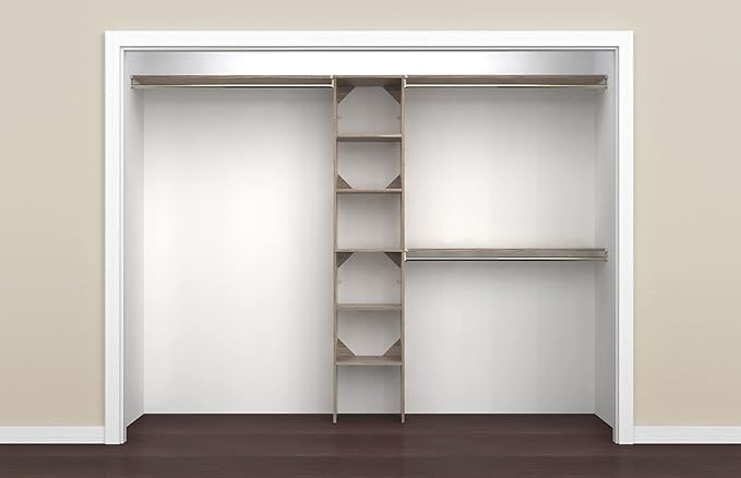 ClosetMaid 1951140 SuiteSymphony 16-Inch Closet Organizer with Shelves, Natural Gray