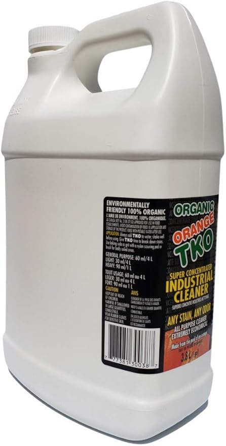 Organic Orange TKO - Stain remover, Floor cleaner, Degreaser, Glass cleaner, Multi Purpose Citrus Cleaner, Deodorizer, Stain Remover, Pet Safe, Non Toxic (128oz)