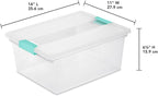 Sterilite 8-Pack Clip Box, Stackable Clear Plastic Bins with Latching Lids, Deep - Writing, Arts or Crafts Supplies Storage Containers for Home, Office, Classroom and Workshop Organization