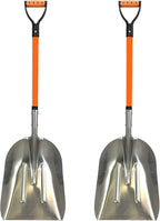 Ashman Aluminium 48 inch Snow Shovel with Large Head and Durable Handle. (Scoop Shovel, 2 Pack)