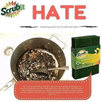 Scouring Pads - Heavy Duty Household Cleaning Scrubber with Non-Scratch Anti-Grease Technology - Reusable Scrubbing Pads - Green, 12 Pack
