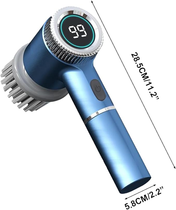 DONGKER Electric Spin Scrubber,3 Speeds Adjustment Handheld Electric Scrubber with 5 Replaceable Brush Heads for Floor Tub Tile Kitchen Car