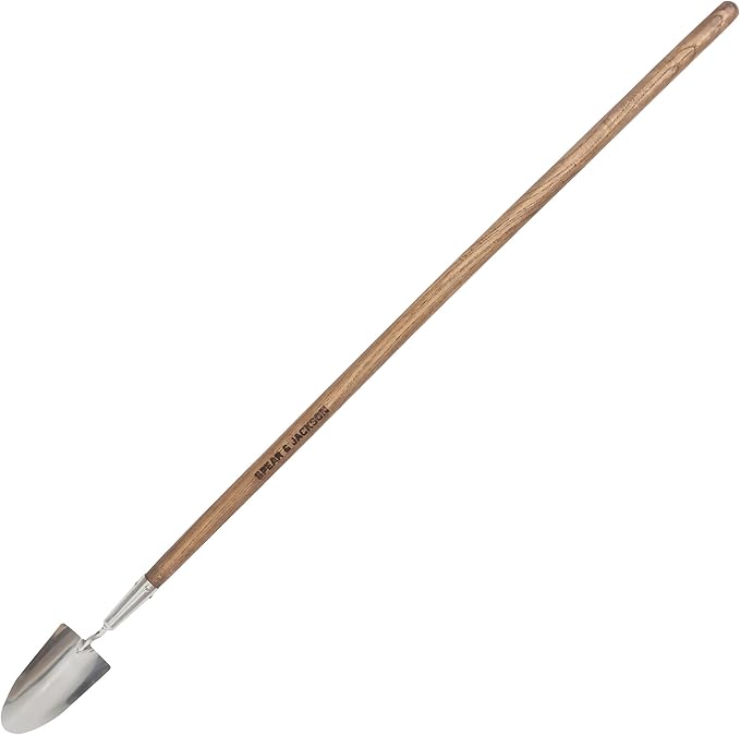Spear & Jackson Stainless Steel Long-Handled Trowel, Durable Gardening Tool with Ergonomic Handle for Effortless Digging