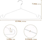 Clothes Hangers, 20Pack,White Metal Hangers,15.7'W Space-Saving Shirt Hanger,Non-Slip Heavy Duty Hanger with Deep Shoulder Notches for Dress and Camisole