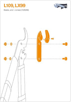 Fiskars Original replacement blade, anvil and screws, For Fiskars Lopper Anvil Shears L109, LX99, L93, L99, Grey, 1026286
