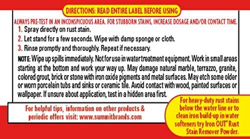Iron OUT Spray Gel Rust Stain Remover, Remove and Prevent Rust Stains in Bathrooms, Kitchens, Appliances, Laundry, and Outdoors, 24 Ounce, Pack of 6