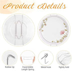Bilillo 12 Pieces Invisible Wall Plate Hangers 8/10/12 Inches Wall Plate Hangers Stainless Steel Decorative with 12 Pieces Hook with Nails Suitable for 6-14 inch Decorative Antique and Arts(Silver)