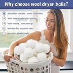 Organic Wool Dryer Balls: Eco-Friendly & Chemical-Free | Our Anti-Entanglement Reusable Balls Eliminate Wrinkle Static | 6-Pack XL Dryer Balls for Laundry is Made with New Zealand Wool (Gry-DG)