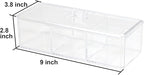 ZEXALOR Clear Bathroom Dresser Organizer - Cotton Ball Swab Holder with 3 Divided Compartments&Lid, , Waterproof Transparent Small Plastic Storage Containers, Vanity Makeup Organization