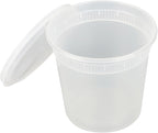 Restaurantware-Asporto 24 Ounce To Go Boxes, 100 Microwavable Round Soup Containers - Clear Plastic Lids Included, Do Not Contain BPA, Clear Plastic Soup Containers, Disposable
