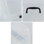 Anbers Pack of 4 Clear Latching Storage Boxes, 17.5 Quart Storage Bin with Lid and Handle