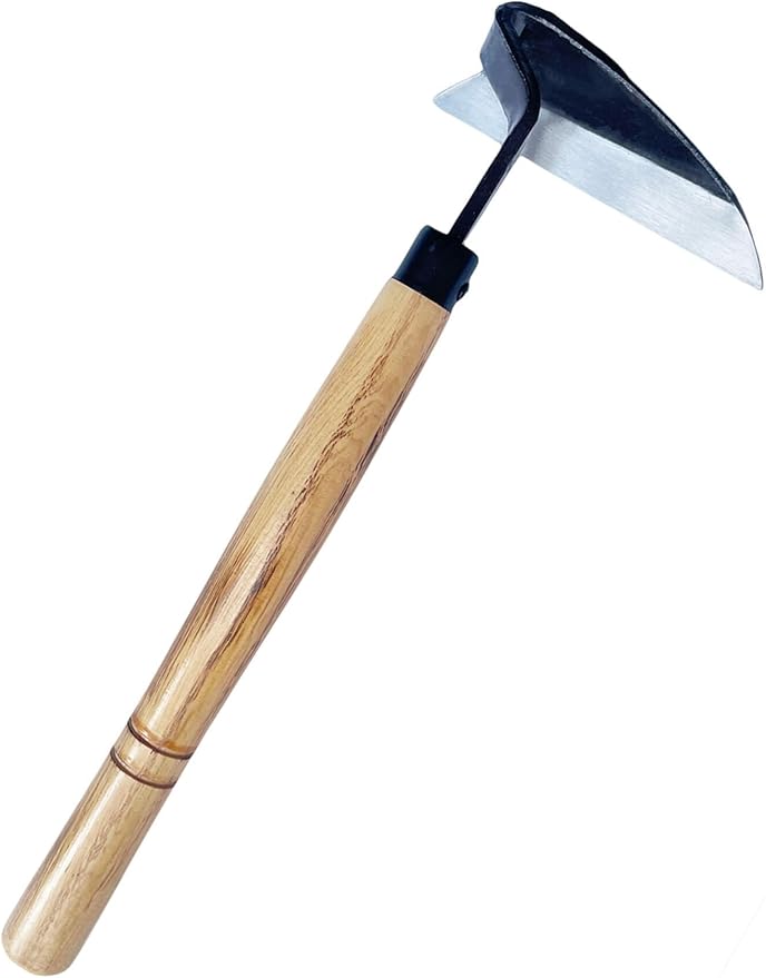 Left Handed Gardening Tools, Garden Hoe, Crack Weeder, Japanese Weeding Sickle, Grass Cutter Hand Tools for Lawn, Yard, Patio, Farming