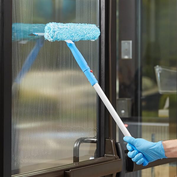 Professional Window Cleaning Kit, 3-Piece Set with 20" Pole, 14" Squeegee, 6 Gallon Bucket