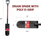 BULLY TOOLS 82535 12 Ga. 14" Drain Spade. Fiberglass Dgrip Handle.