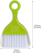Saim Mini Dustpan and Brush Set, Kids Hand Broom and Dust Pan for Cleaning Table Countertop Keyboard Pets Hair and Small Messes Colour Random, Set of 4