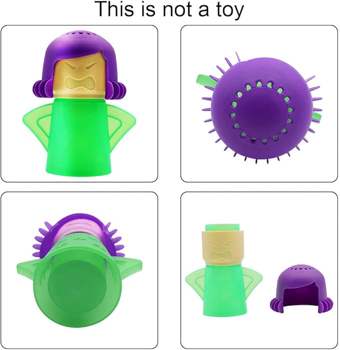 Abnaok Microwave Cleaner, Angry Mama Microwave Cleaner Microwave Oven Steam Cleaner Easily Clean in Minutes Cleans Add Vinegar and Water for Home or Office with English Manual (Green)