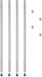 Alera ALE Stackable Posts For Wire Shelving, 36" High, Silver (Pack of 4)