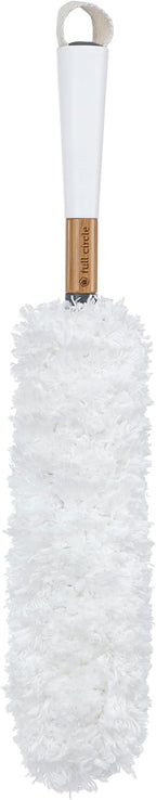 Full Circle Dust Whisperer Microfiber Duster - Machine Washable, For Ceiling Fans, Blinds, Furniture - White