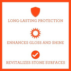 TriNova Granite Sealer & Protector – Best Stone Polish, Protectant & Care Product – Easy Maintenance for Clean Countertop Surface, Marble, Tile – No Streaks, Stains, Haze, or Spots - 128 fl oz (4PK)