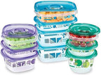 Glad GladWare MatchWare Food Storage Containers with Lids, No BPA Reusable Plastic 20 Piece Variety Pack for Lunches, Meal Prep, and Leftovers, Leak Resistant, Microwave and Dishwasher Safe - 2 Pack