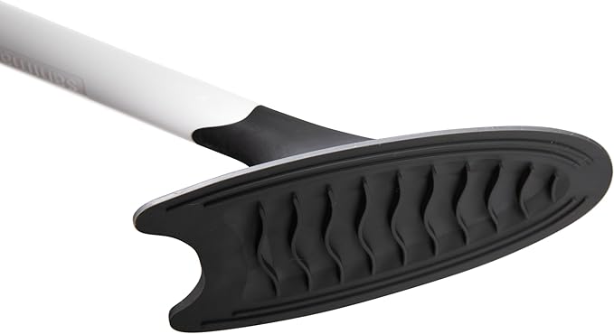 Broombi Sani-Flex Toilet Brush Squeegee and drip-Less Holder Set with a Patented Silicone Bristle-Free Head - no Mess, no clinging gunk or Poo, Super Clean Solution (White)