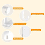 Closet Rod Bracket White WYGWP Heavy Duty Shelf Brackets with Rod Holder Supports 200lbs,Sturdy Closet Shelves Wall Mounted for DIY Home and Closet Decor