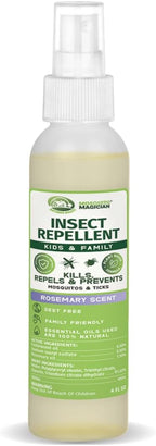 Mosquito Magician Natural Bug Spray for Body – Kid Safe Mosquito Repellent Spray with Natural Essential Oils, Kills, Repels, & Prevent Travel Size Bug Spray for Kids & Family – Rosemary, 4 OZ