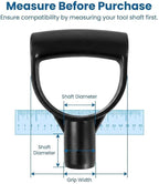 QWORK Shovel Grip Handle, 1-1/8" Inside Diameter PVC D-Shaped Grip Shovel Handle Replacement for Digging Raking Tools
