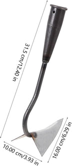 DOITOOL Triangle Hoe 12.4 Inch Manual Garden Cultivator with Sturdy Iron Head for Soil Digging Weeding and Manuring in Home Lawn and Farm Care