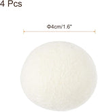 uxcell 4 Pcs Wool Dryer Balls, 1.6 Inches Wool Laundry Dryer Balls for Reducing Clothing Static and Wrinkles, White