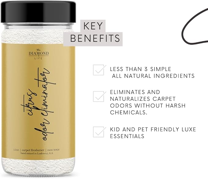 Home "Citrus" Lemon & Mango Carpet Deodorizer Odor Eliminato Powder For Home, Vaccuuming Upholstery, Pet Urine, Dog Bed/Cat Litter Box(Two Pack)