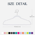 HOUSE DAY White Velvet Hangers 40 Pack, Non Slip Clothes Felt Hanger Heavy Duty for Coat, Premium Slim Space Saving Suit Hangers for Closet Organizer, 360° Rotating Silver Hook
