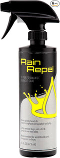 Molecule Rain Repel Glass Cleaner | Water Beading Spray for Windshields, Helmets, and Goggles | Boosts Wet Weather Visibility | Streak-Free Formula for All Vehicles | 16 Ounce (6 Pack)