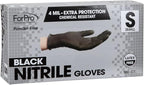 ForPro Disposable Nitrile Gloves, Chemical Resistant, Powder-Free, Latex-Free, Non-Sterile, Food Safe, 4 Mil