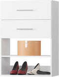 MODCART 2 Drawer Short Tower Closet Unit, Modular Closet System, Wood Closet System Organizer with Storage for Walk In Closets, Clothing Rack Closet for Hanging Clothes, Bedroom, White, 19.5"W