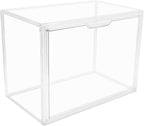 Clear Stackable Plastic Storage Bins with Magnetic Lid, Dustproof Book & Cosmetic Display Cases, Large Figures Collectibles Showcase, Shoe Box, Protection Organizer (L, Count, 1)