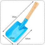2pcs Small Gardening Shovel Metal Candy Color Wooden Handle Flat Trowel Scoop Digging Lawn Tool for Flower Succulent Plant,Random Color