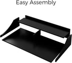 OAKHAM HOME 2-Tier Washer Dryer Countertop, 54" x 27.6" Washer Dryer Topper with Storage Shelf and Non-Slip Pads for Laundry Room Organization, Black