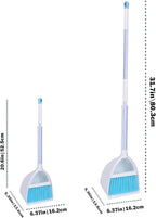 Mini Broom and Dustpan, Home Kitchen Sweeping for Kids(White+Blue)