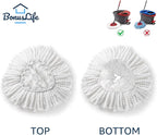 Mop Heads Replacements for O-Ceda Easy Wrin Spin System, Microfiber Refills, Easy Cleaning Mop Head Replacement White 6 Pack