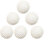 Reusable Dryer Balls Laundry Wash Dryer Balls Anti-Static Fabric Softener Laundry Washing Ball, 6pcs（White）
