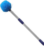 Cobweb Duster with Pole, 10ft Stainless Steel Pole Cobweb Brush with Medium-Stiff Bristles for Walls Beams Shelves Iight Fixtures and Window Screens