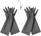 HOMSSEM Dishwashing Gloves - 2 Pairs Premium Rubber Gloves for Cleaning - Urban Gray, Green, Blue