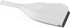 Superio Clip-On Dustpan - Heavy Duty Plastic, Easy Grip Clip-On Dust Pan with Rubber Edge, Detailed Sweeping Debris, Fits Standard Brooms Home & Commercial Dusting & Cleaning Tool, Grey