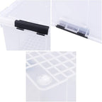40 Quart Clear Plastic Storage Box with Lid and Wheels, Large Storage Bin, 4 Packs