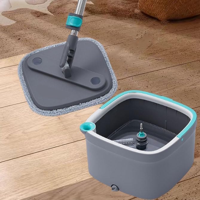 6 Pack Microfiber Mop Head Replacement, Compatible with True & Tidy SPIN-800 TrueClean Mop M16 Spin Mop, Square Microfiber Mop Pads, Grey, Microfiber, Felt