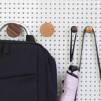 2 PCS Retro Magnetic Hooks, Wrought Iron Wooden Ball Hooks, Creative Punch-Free Storage for Refrigerators, Metal Doors, and Lockers (Beech+Walnut Wood,L)
