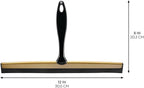 iDesign Bathroom Shower Squeegee with Wall Hook - Black/Soft Brass