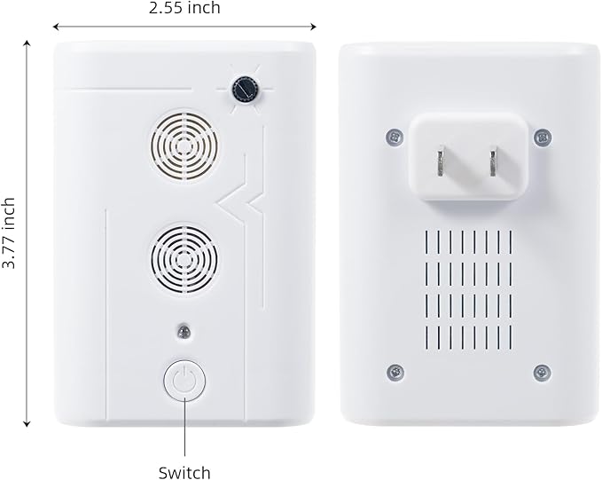 2 Pack Bat Deterrent Plug-in Ultrasonic Bat Repellent Devices, Convenient Bats Removal Device& Bird Repeller, Keeping Bats Away from Attics, Houses, and Porches.